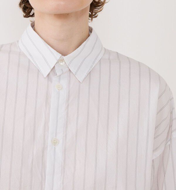 GALERIE VIE「コットンシルクブロード ドロップショルダーシャツ」|シャツ・ブラウス|