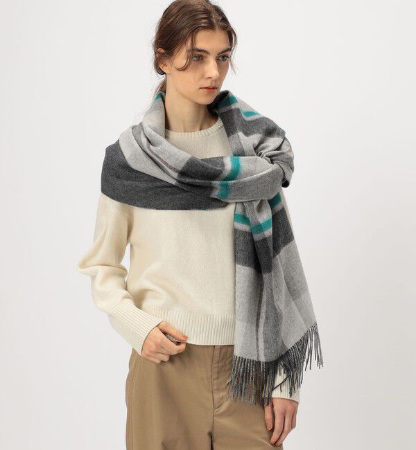 TOMORROWLAND GOODS「TOMORROWLAND カシミヤ ダブルフェイス チェックストール」|ストール|