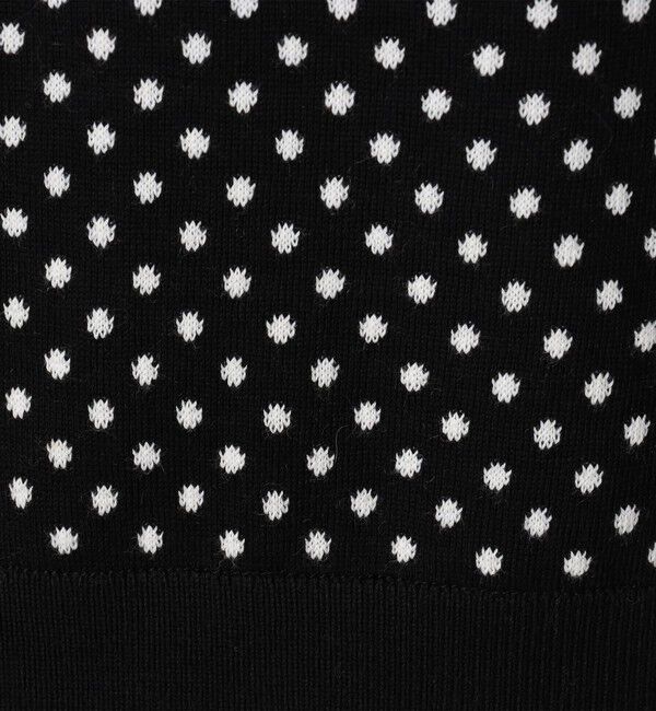 CABaN「コットンカシミヤ ドットジャカードクルーネックプルオーバー」|ニット・セーター|