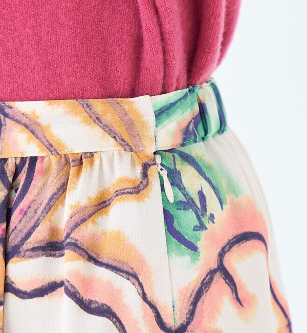 Ballsey「ドゥードルフラワープリント ロングギャザースカート」|フレア|