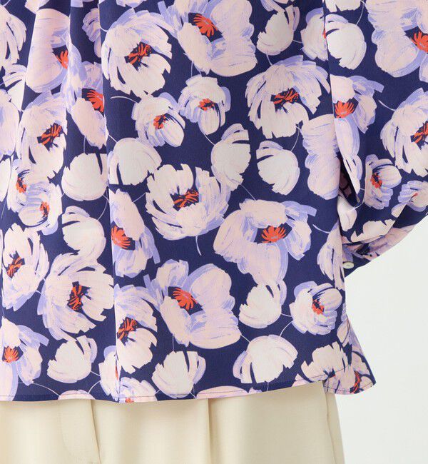 Ballsey「フェザリーフラワープリント ボウタイブラウス」|シャツ・ブラウス|