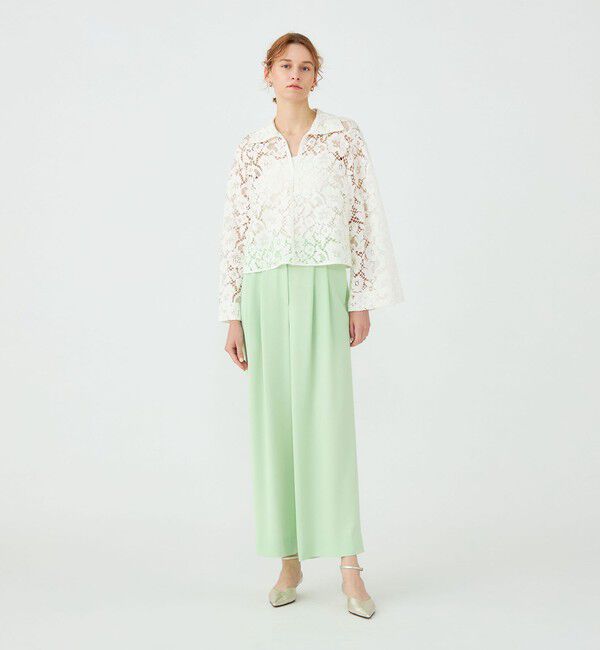 Ballsey「フラワーコードレース スキッパーブラウス」|シャツ・ブラウス|