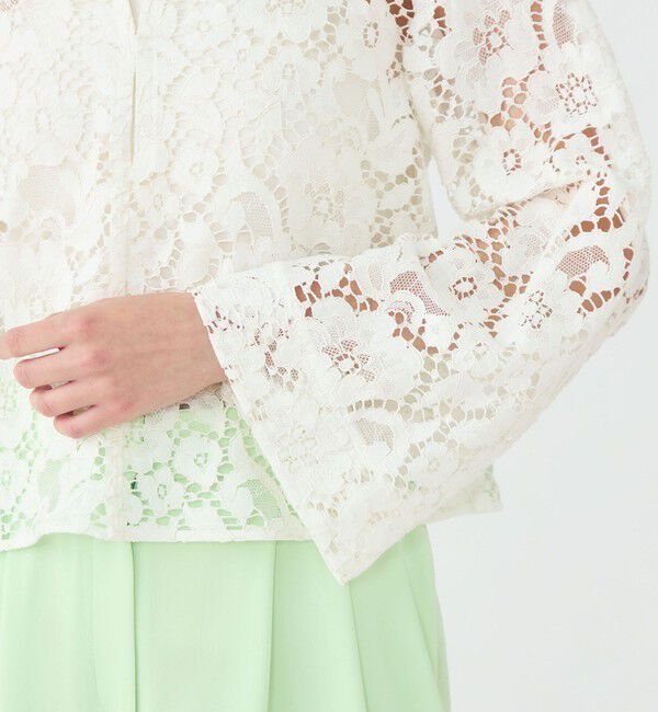 Ballsey「フラワーコードレース スキッパーブラウス」|シャツ・ブラウス|