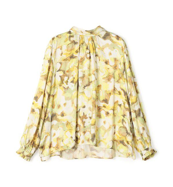 Ballsey「ミスティーフラワープリント バックリボンブラウス」|シャツ・ブラウス|22 イエロー系
