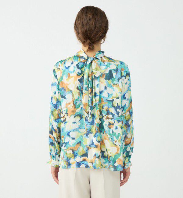 Ballsey「ミスティーフラワープリント バックリボンブラウス」|シャツ・ブラウス|