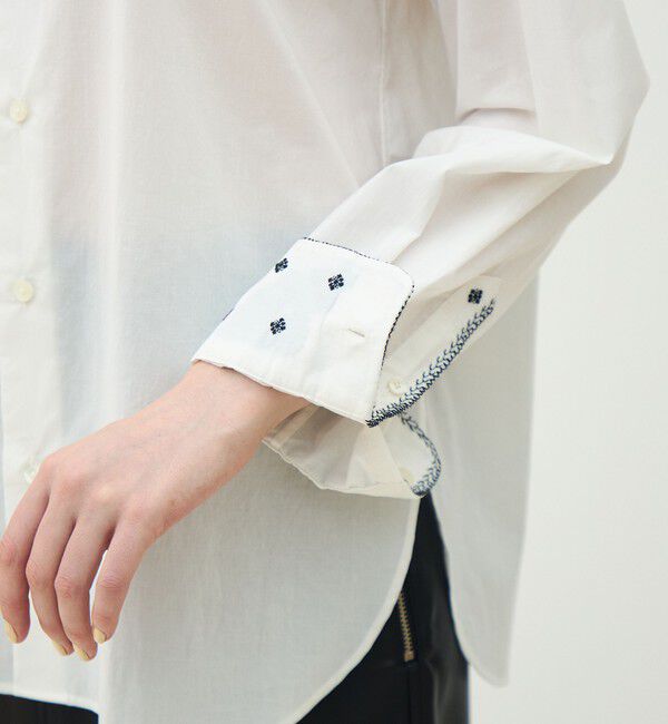 MACPHEE「リーフエンブロイダリー レギュラーカラーシャツ」|シャツ・ブラウス|