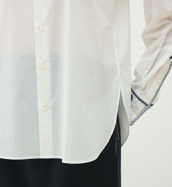 MACPHEE「リーフエンブロイダリー レギュラーカラーシャツ」|シャツ・ブラウス|