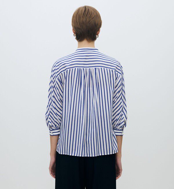 TOMORROWLAND collection「トラックストライプ ギャザーブラウス」|シャツ・ブラウス|