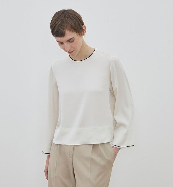 DES PRES「サテンジョーゼット クルーネックプルオーバー」|シャツ・ブラウス|