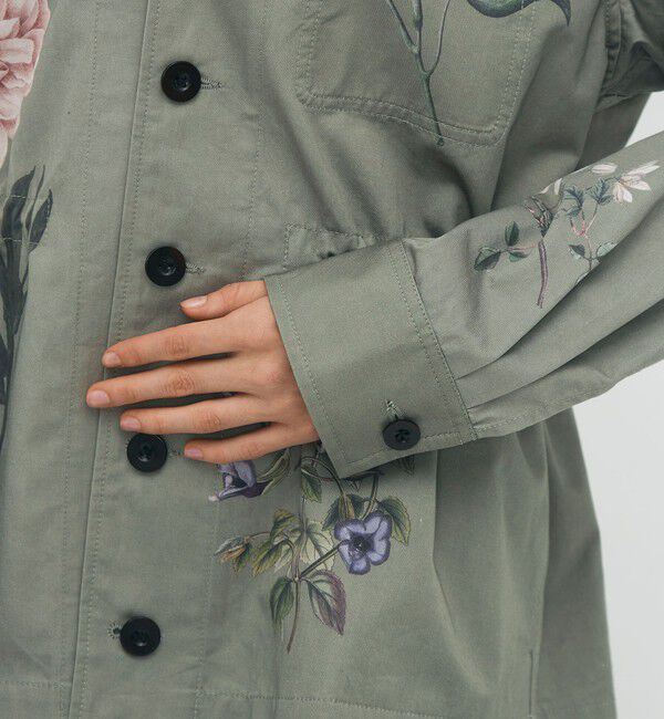 CABaN「コットンツイル フラワープリントブルゾン」|テーラードジャケット|