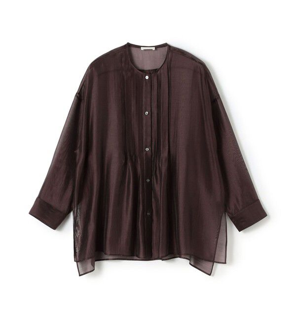 Ballsey「【WEB先行予約】セルロースポリエステルオーガンジー ランダムタックブラウス」|シャツ・ブラウス|49 ブラウン