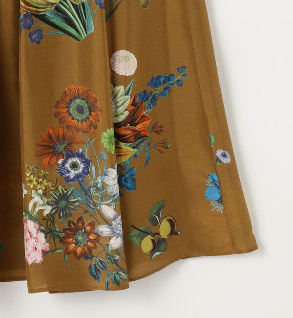 CABaN「シルク BOUQUETプリント フレアスカート」|スカート|