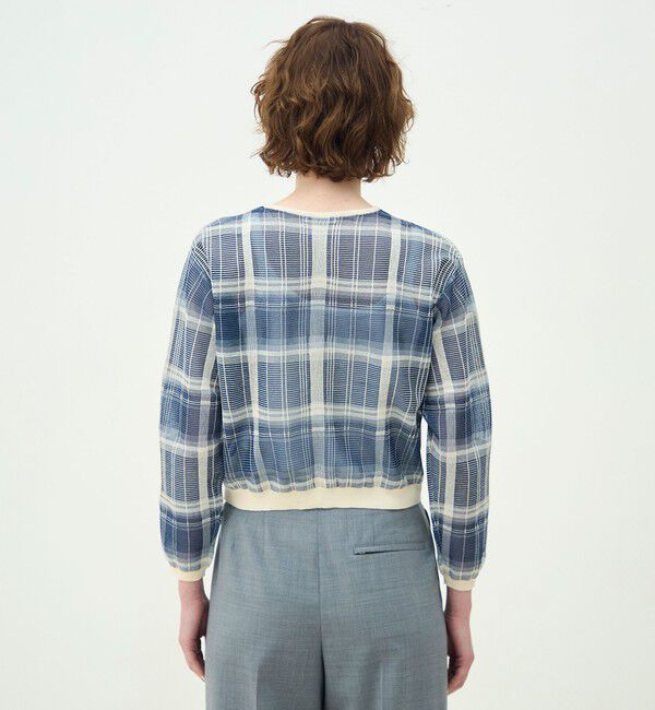 MACPHEE「【WEB先行予約】シアーチェック クルーネックカーディガン」|カーディガン|