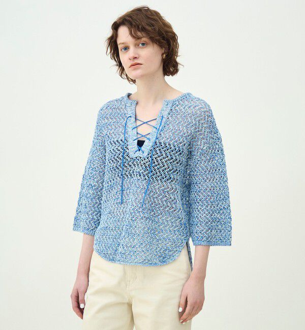 MACPHEE「ギマメッシュ レースアッププルオーバー」|ニット・セーター|