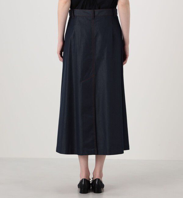 TOMORROWLAND collection「コットンシルクデニム トラペーズスカート」|台形|