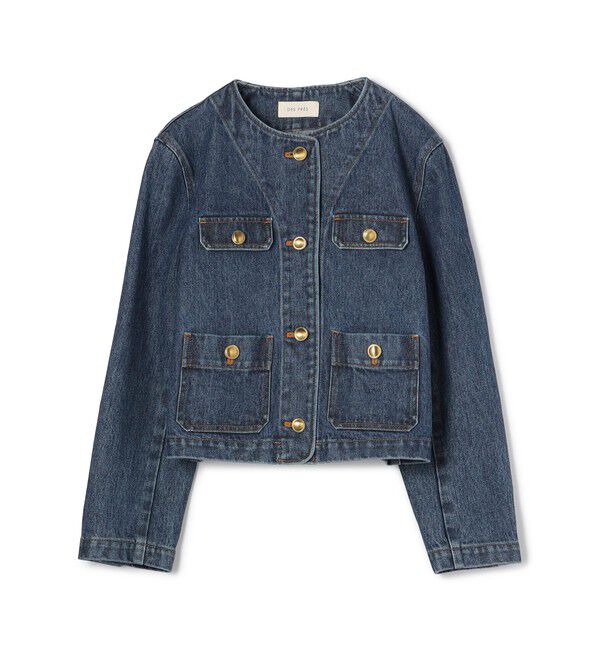 DES PRES「ハイデンシティーデニム クルーネックコンパクトジャケット」|デニムジャケット|61 ライトブルー