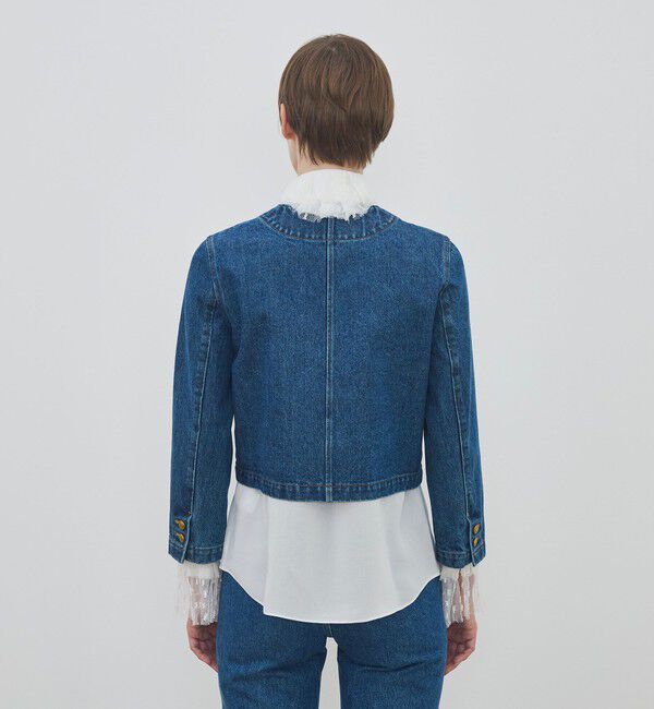 DES PRES「ハイデンシティーデニム クルーネックコンパクトジャケット」|デニムジャケット|