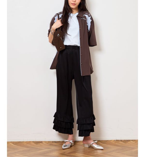  「《予約》TIERED CROPD SATIN パンツ」|その他|