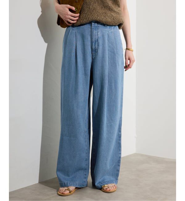 SLOBE IENA「《4サイズ展開/追加》LEDENIM TUCK TROUSERデニム」|デニム|