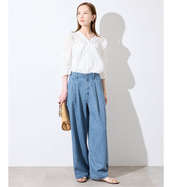 SLOBE IENA「《4サイズ展開/追加4》LEDENIM TUCK TROUSERデニム」|デニム|