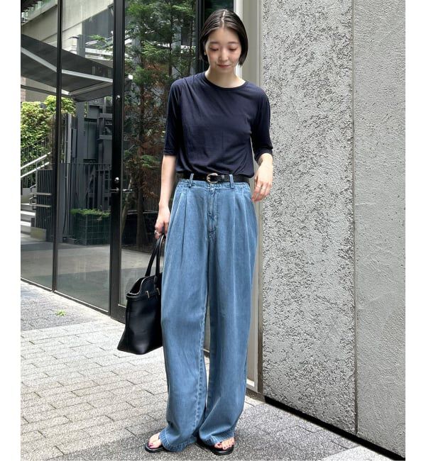 SLOBE IENA「《4サイズ展開/追加4》LEDENIM TUCK TROUSERデニム」|デニム|