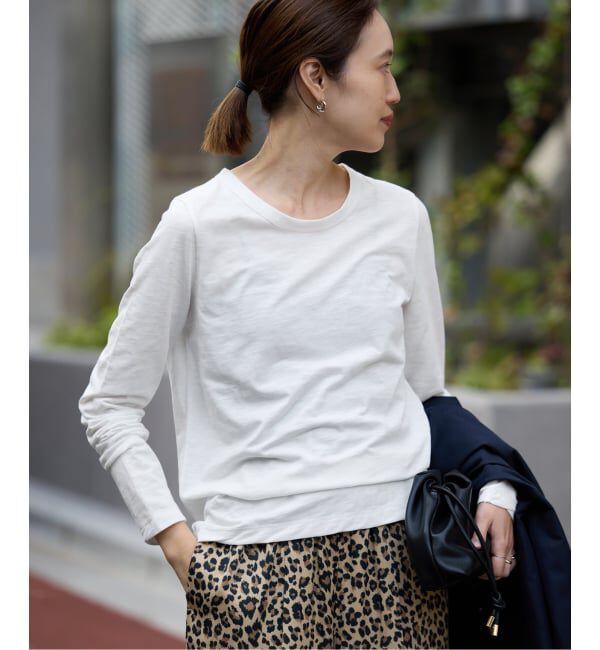 SLOBE IENA「シアー天竺クルーネックロンTEE」|Tシャツ・カットソー|