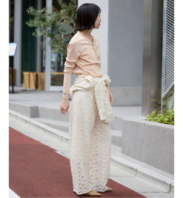 SLOBE IENA「シアー天竺クルーネックロンTEE」|Tシャツ・カットソー|