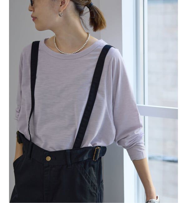 SLOBE IENA「シアー天竺ニュアンスプルオーバー」|Tシャツ・カットソー|パープル C