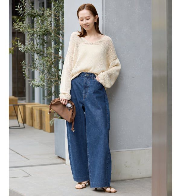 SLOBE IENA「LE DENIM カーブバギーデニムパンツ」|デニム|