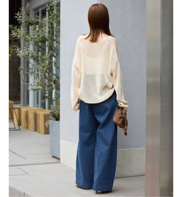 SLOBE IENA「LE DENIM カーブバギーデニムパンツ」|デニム|