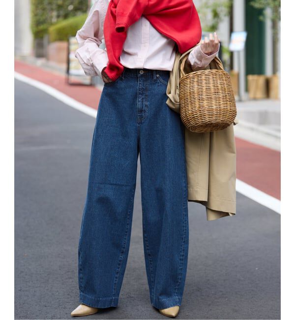 SLOBE IENA「LE DENIM カーブバギーデニムパンツ」|デニム|