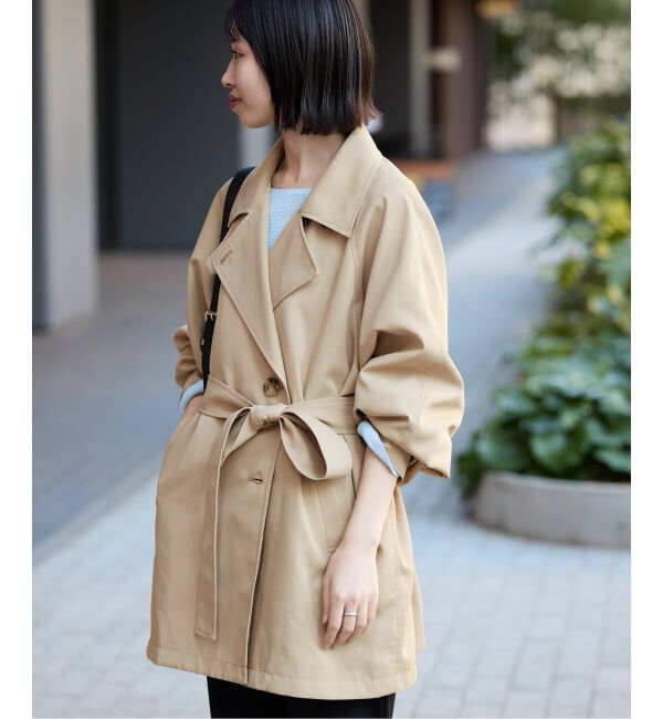SLOBE IENA「《セットアップ対応可》撥水ミドルトレンチコート」|トレンチコート|