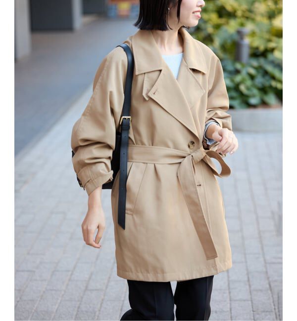 SLOBE IENA「《セットアップ対応可》撥水ミドルトレンチコート」|トレンチコート|