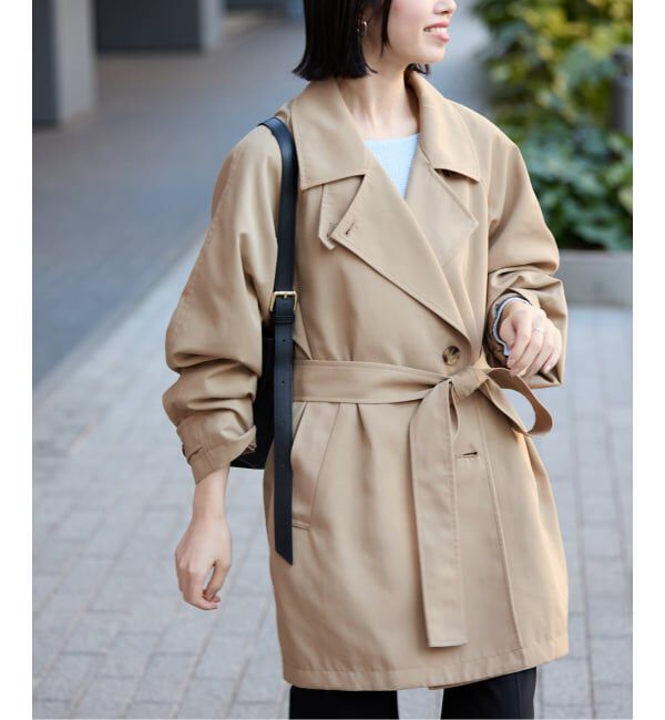 SLOBE IENA「《セットアップ対応可》撥水ミドルトレンチコート」|トレンチコート|