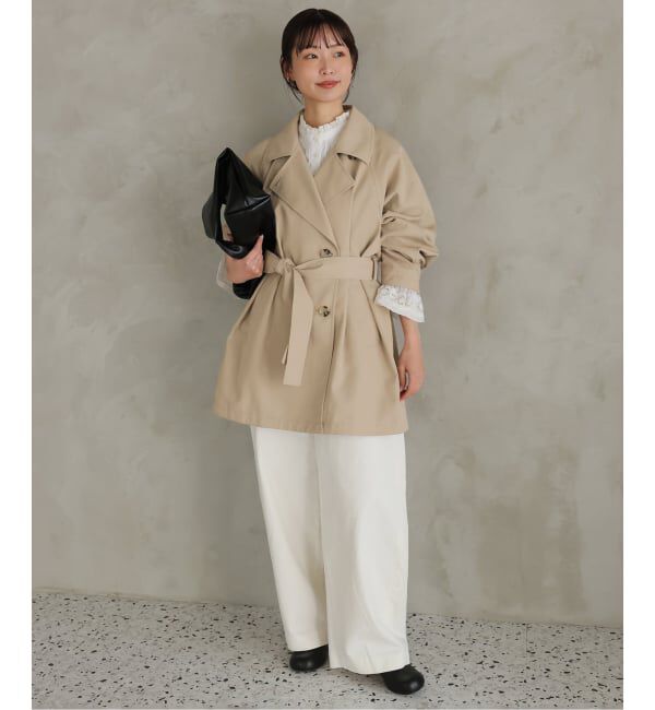 SLOBE IENA「《セットアップ対応可》撥水ミドルトレンチコート」|トレンチコート|