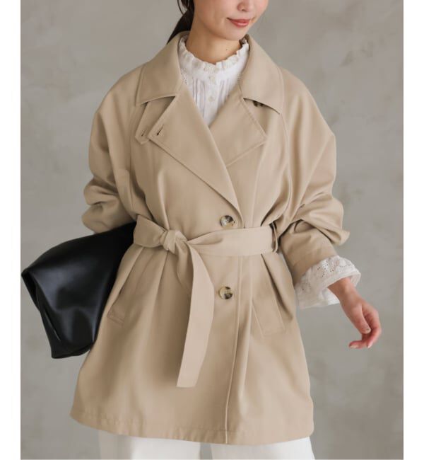 SLOBE IENA「《セットアップ対応可》撥水ミドルトレンチコート」|トレンチコート|