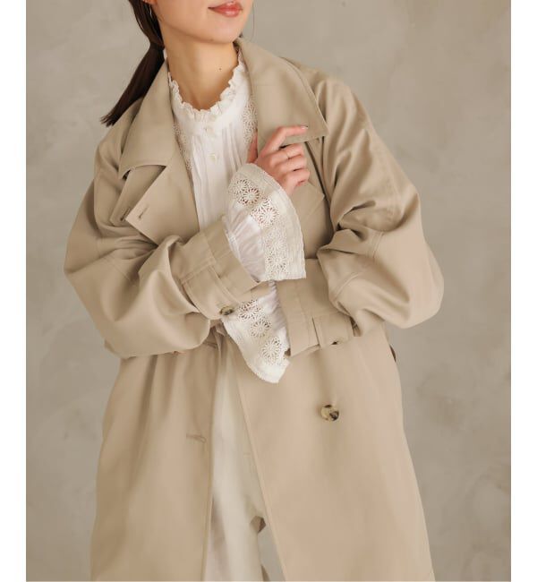 SLOBE IENA「《セットアップ対応可》撥水ミドルトレンチコート」|トレンチコート|