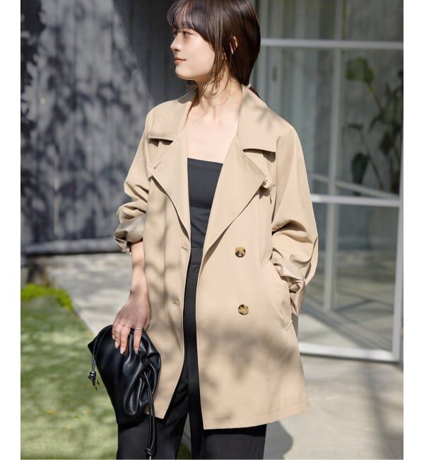 SLOBE IENA「《セットアップ対応可》撥水ミドルトレンチコート」|トレンチコート|