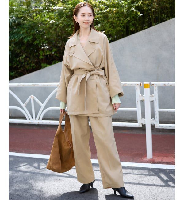 SLOBE IENA「《セットアップ対応可》撥水ミドルトレンチコート」|トレンチコート|