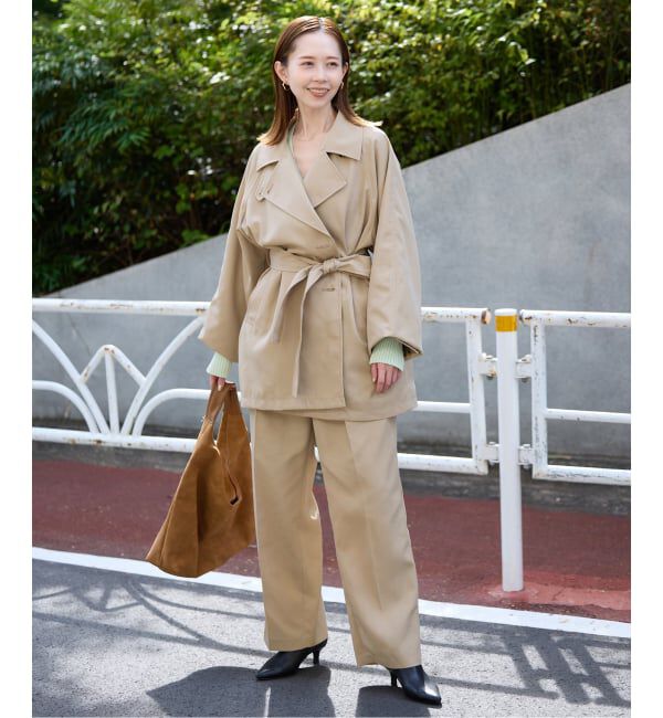 SLOBE IENA「《セットアップ対応可》撥水ミドルトレンチコート」|トレンチコート|