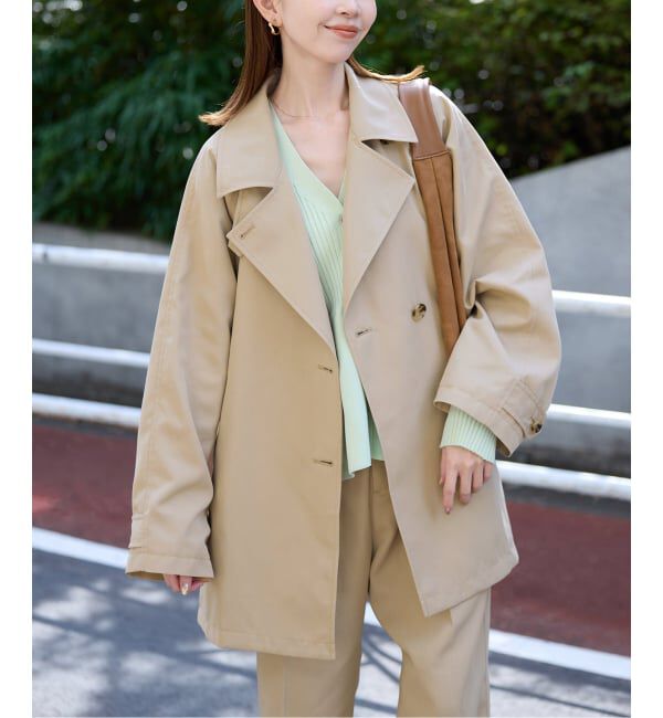 SLOBE IENA「《セットアップ対応可》撥水ミドルトレンチコート」|トレンチコート|