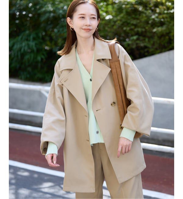 SLOBE IENA「《セットアップ対応可》撥水ミドルトレンチコート」|トレンチコート|