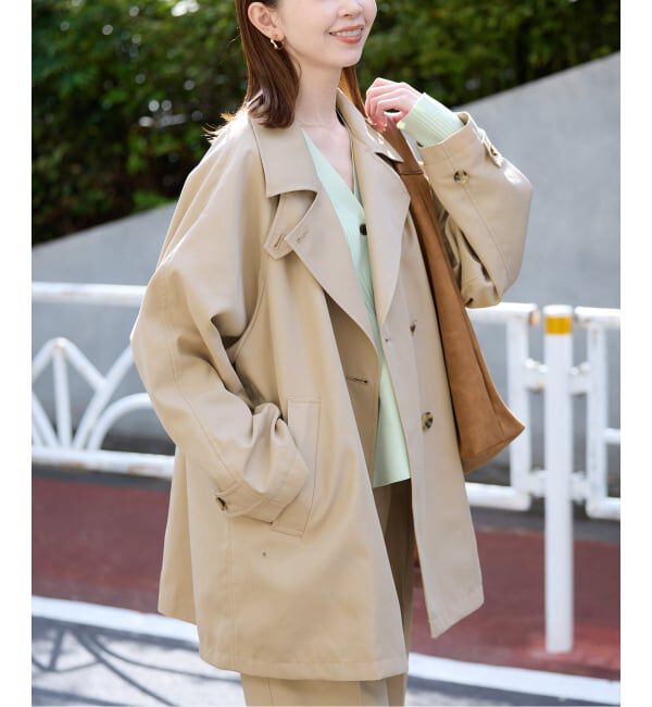 SLOBE IENA「《セットアップ対応可》撥水ミドルトレンチコート」|トレンチコート|