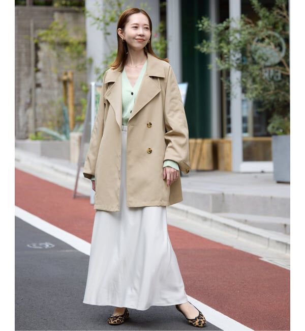 SLOBE IENA「《セットアップ対応可》撥水ミドルトレンチコート」|トレンチコート|