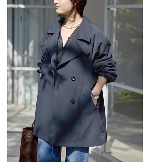 SLOBE IENA「《セットアップ対応可》撥水ミドルトレンチコート」|トレンチコート|