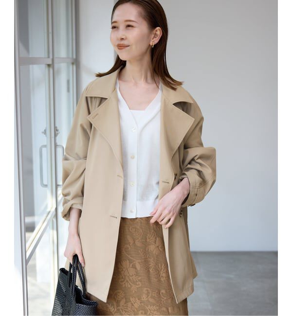 SLOBE IENA「《セットアップ対応可》撥水ミドルトレンチコート」|トレンチコート|