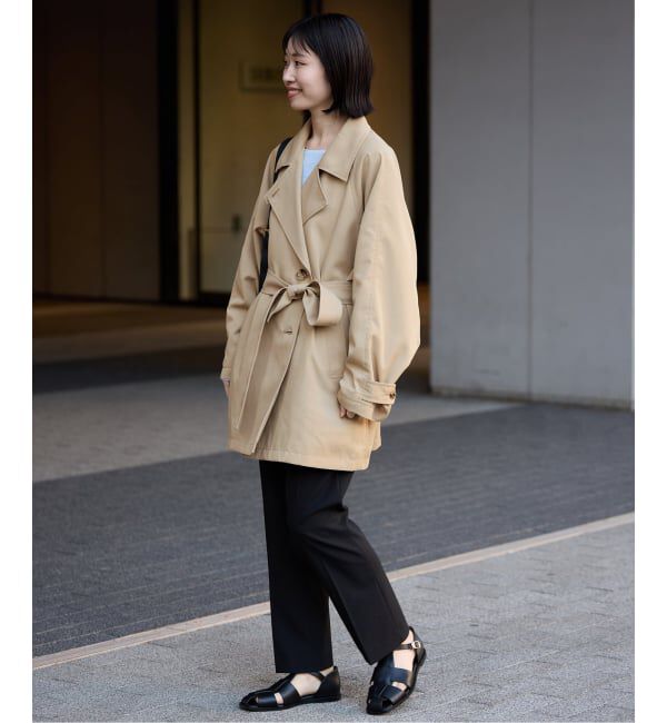 SLOBE IENA「《セットアップ対応可》撥水ミドルトレンチコート」|トレンチコート|