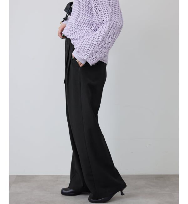 SLOBE IENA「《4サイズ展開》ベルテット2タックストレートパンツ」|スラックス|