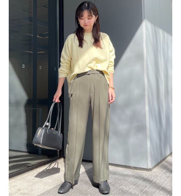 SLOBE IENA「《4サイズ展開》ベルテット2タックストレートパンツ」|スラックス|