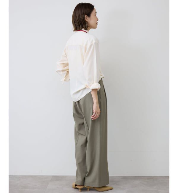 SLOBE IENA「《4サイズ展開》ベルテット2タックストレートパンツ」|スラックス|